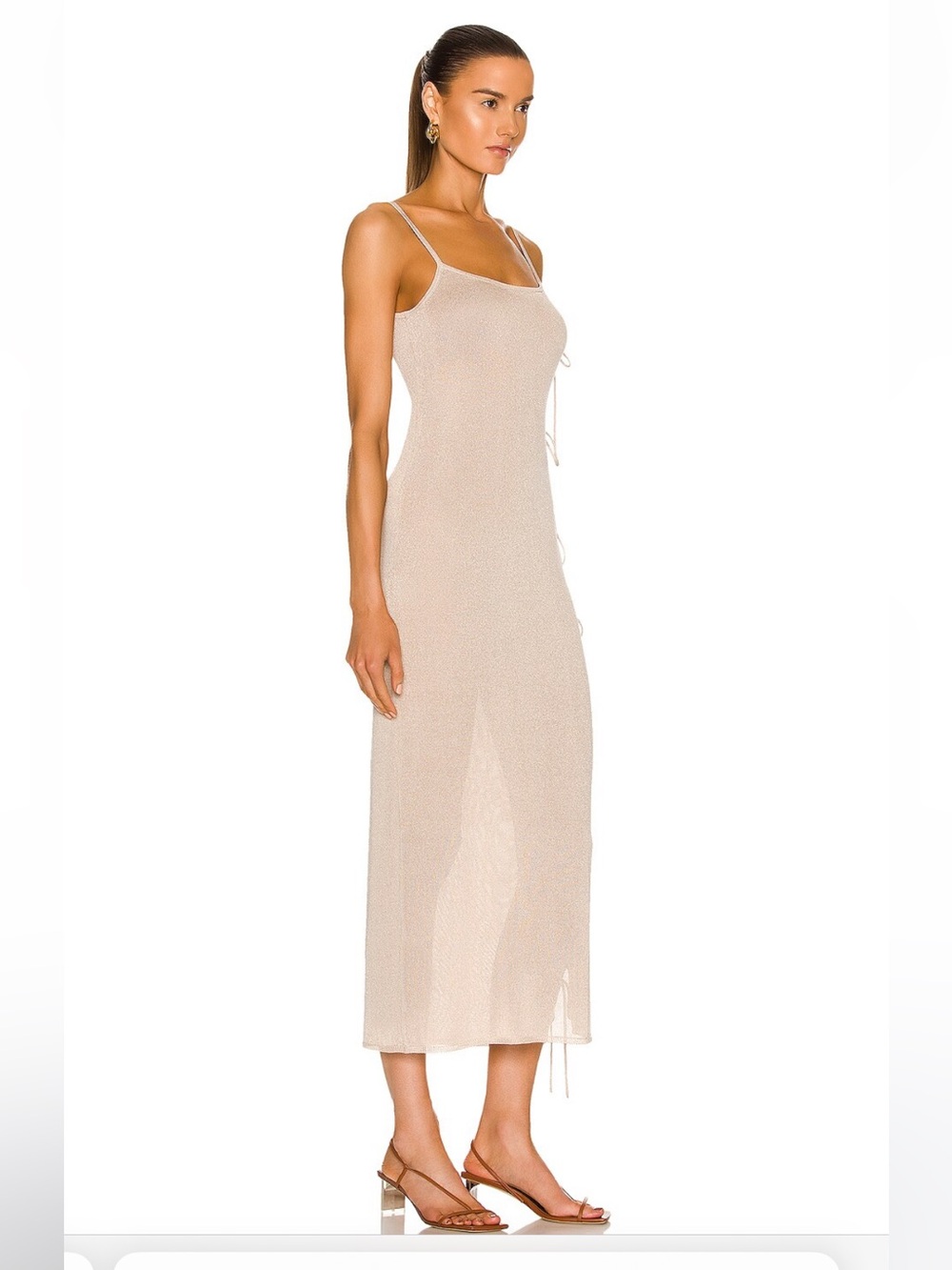 Aya Muse Tivoli Side Tie Dress in Sand - Picture 5 of 5